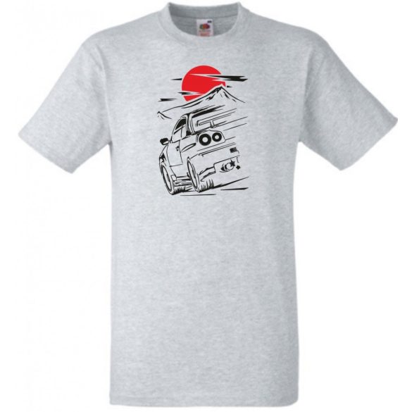 Auto fan Skyline GTR kontúr férfi rövid ujjú póló