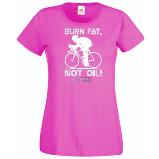 Zsírt éget nem olajat - kerékpár - angol női rövid ujjú póló