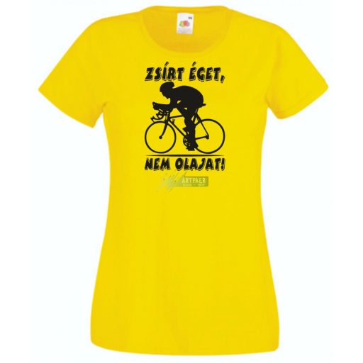 Zsírt éget, nem olajat - kerékpár női rövid ujjú póló