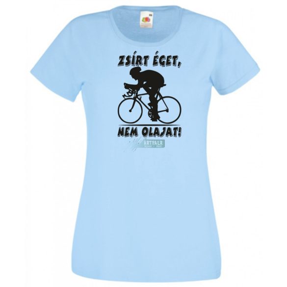 Zsírt éget, nem olajat - kerékpár női rövid ujjú póló