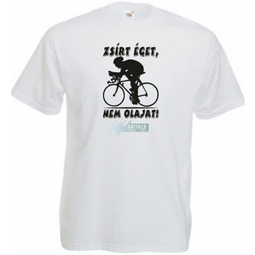 Zsírt éget, nem olajat - kerékpár férfi rövid ujjú póló