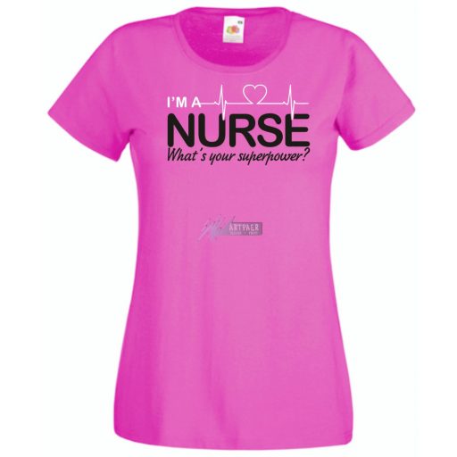 Én Nővér vagyok, és mi a te szuper erőd? - EKG angol női rövid ujjú póló