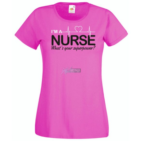 Én Nővér vagyok, és mi a te szuper erőd? - EKG angol női rövid ujjú póló