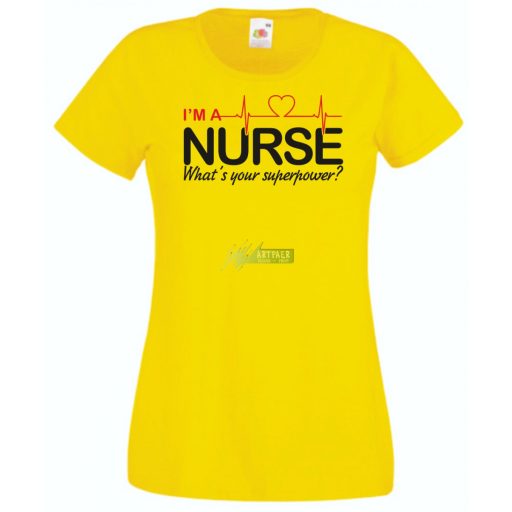 Én Nővér vagyok, és mi a te szuper erőd? - EKG angol női rövid ujjú póló