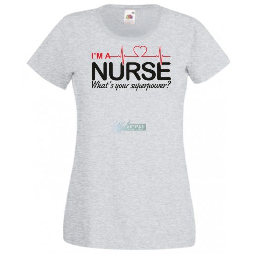 Én Nővér vagyok, és mi a te szuper erőd? - EKG angol női rövid ujjú póló