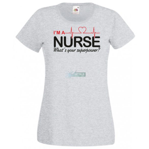 Én Nővér vagyok, és mi a te szuper erőd? - EKG angol női rövid ujjú póló