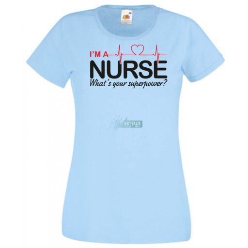 Én Nővér vagyok, és mi a te szuper erőd? - EKG angol női rövid ujjú póló