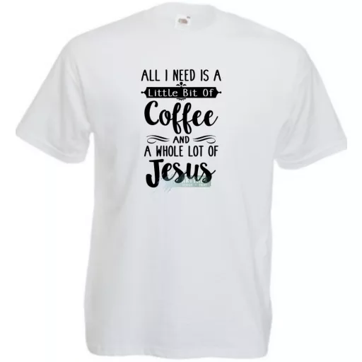 Egy kávéra és sok Jézusra van szükségem férfi rövid ujjú póló