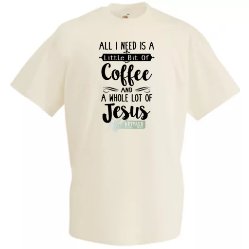 Egy kávéra és sok Jézusra van szükségem férfi rövid ujjú póló