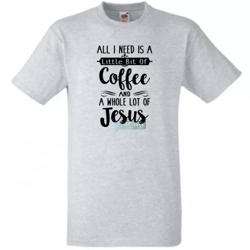 Egy kávéra és sok Jézusra van szükségem férfi rövid ujjú póló
