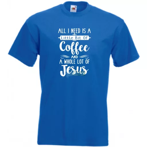 Egy kávéra és sok Jézusra van szükségem férfi rövid ujjú póló