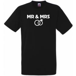 Mr & Mrs esküvő férfi rövid ujjú póló