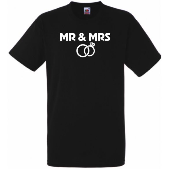 Mr & Mrs esküvő férfi rövid ujjú póló