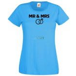 Mr & Mrs esküvő női rövid ujjú póló