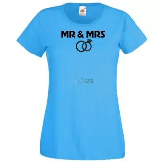 Mr & Mrs esküvő női rövid ujjú póló