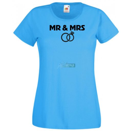 Mr & Mrs esküvő női rövid ujjú póló