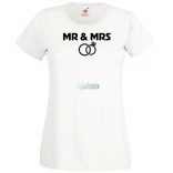 Mr & Mrs esküvő női rövid ujjú póló