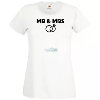 Mr & Mrs esküvő női rövid ujjú póló