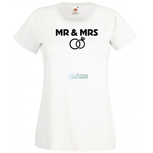 Mr & Mrs esküvő női rövid ujjú póló