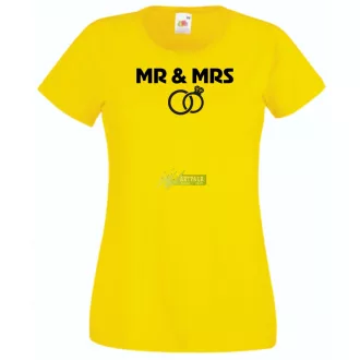 Mr & Mrs esküvő női rövid ujjú póló