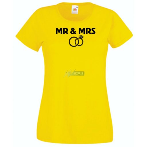 Mr & Mrs esküvő női rövid ujjú póló