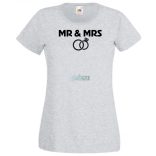 Mr & Mrs esküvő női rövid ujjú póló