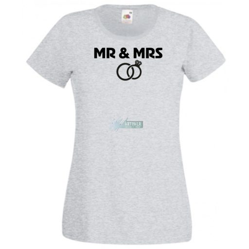 Mr & Mrs esküvő női rövid ujjú póló