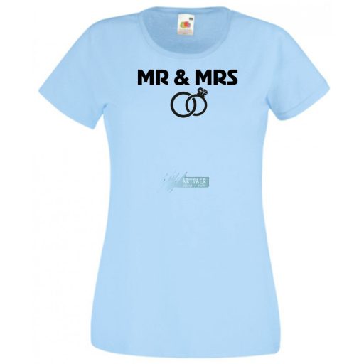 Mr & Mrs esküvő női rövid ujjú póló