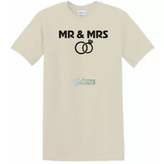 Mr & Mrs esküvő férfi rövid ujjú póló