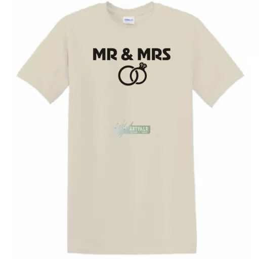 Mr & Mrs esküvő férfi rövid ujjú póló