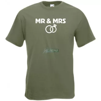Mr & Mrs esküvő férfi rövid ujjú póló