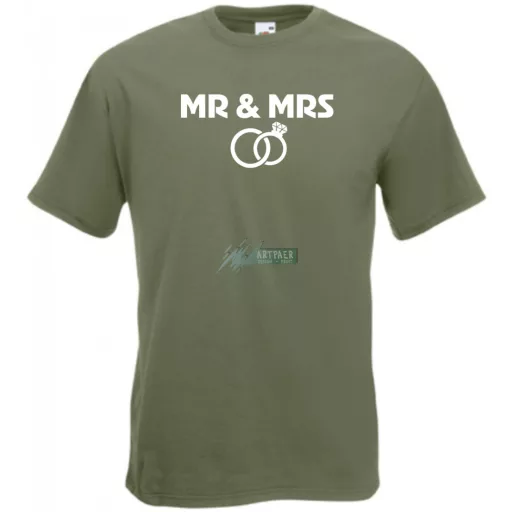 Mr & Mrs esküvő férfi rövid ujjú póló