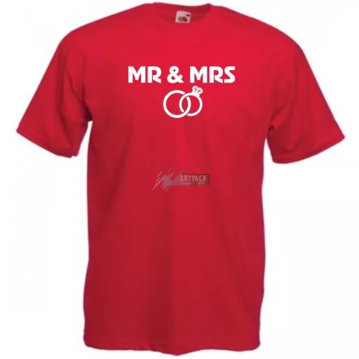 Mr & Mrs esküvő férfi rövid ujjú póló
