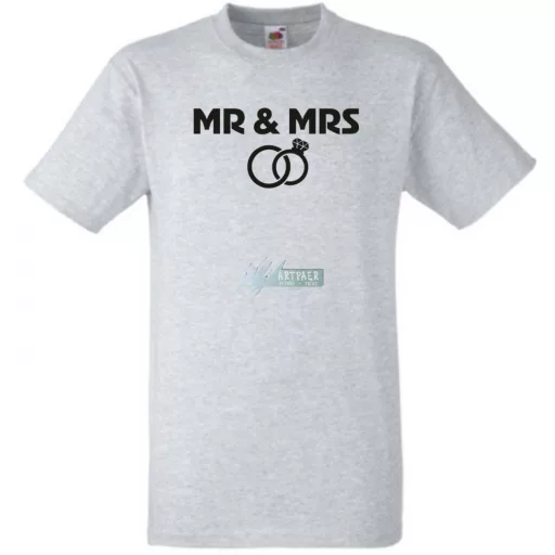 Mr & Mrs esküvő férfi rövid ujjú póló