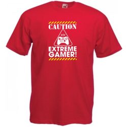 Caution Extreme Gamer férfi rövid ujjú póló
