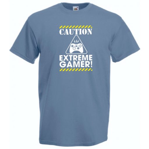 Caution Extreme Gamer férfi rövid ujjú póló