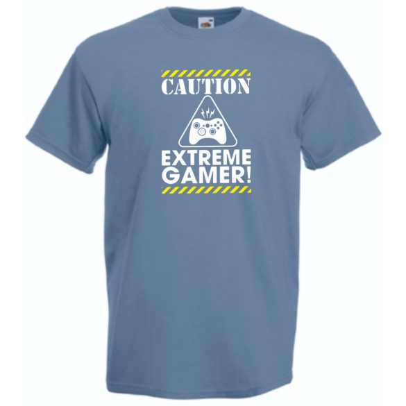 Caution Extreme Gamer férfi rövid ujjú póló