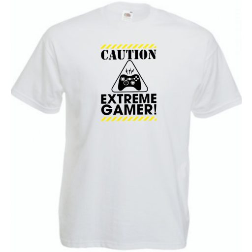 Caution Extreme Gamer férfi rövid ujjú póló