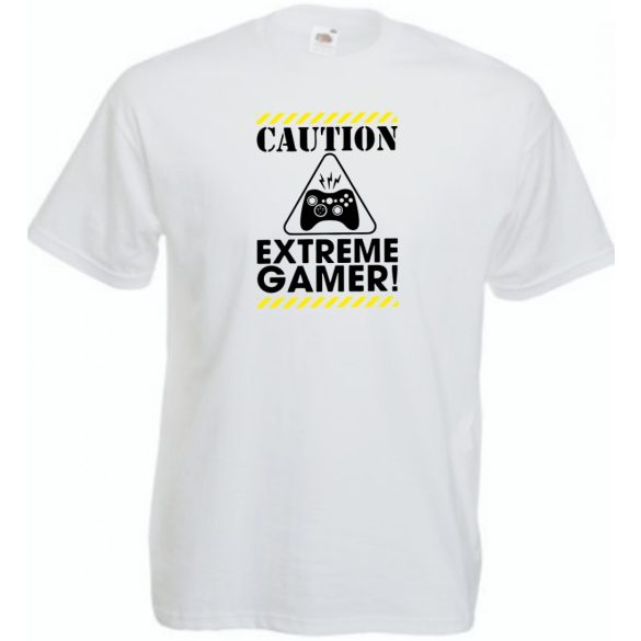 Caution Extreme Gamer férfi rövid ujjú póló