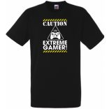 Caution Extreme Gamer férfi rövid ujjú póló