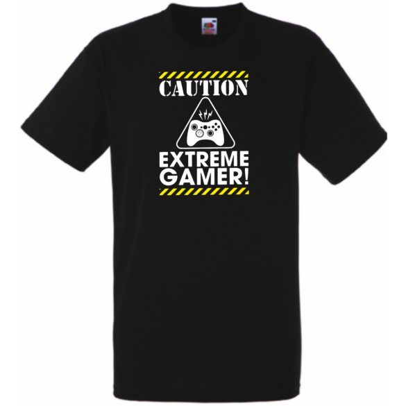 Caution Extreme Gamer férfi rövid ujjú póló
