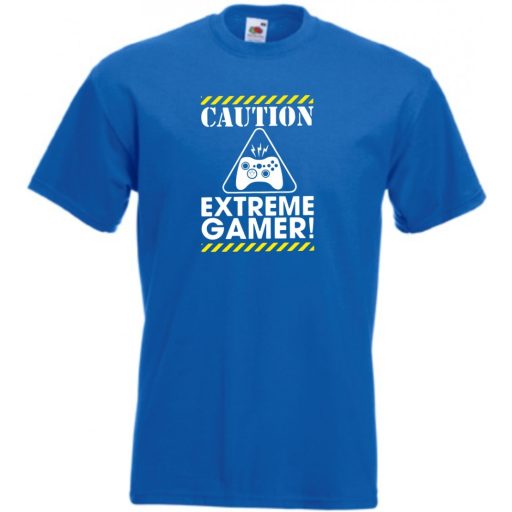 Caution Extreme Gamer férfi rövid ujjú póló