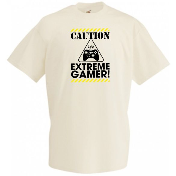 Caution Extreme Gamer férfi rövid ujjú póló