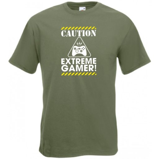 Caution Extreme Gamer férfi rövid ujjú póló