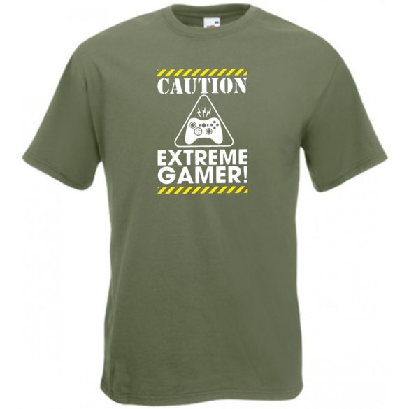 Caution Extreme Gamer férfi rövid ujjú póló