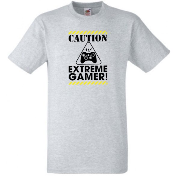 Caution Extreme Gamer férfi rövid ujjú póló