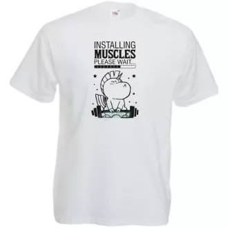 Installing Muscles - Unicorn férfi rövid ujjú póló