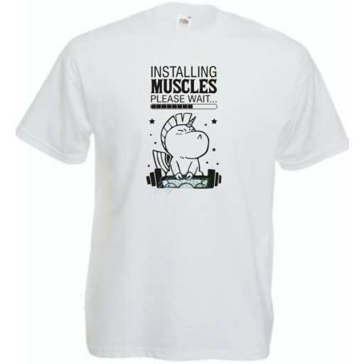 Installing Muscles - Unicorn férfi rövid ujjú póló