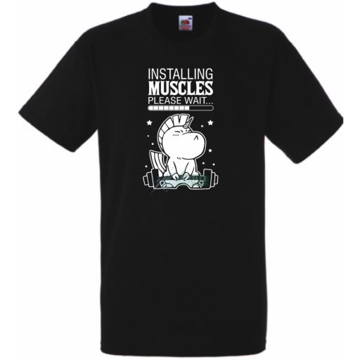 Installing Muscles - Unicorn férfi rövid ujjú póló