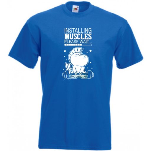 Installing Muscles - Unicorn férfi rövid ujjú póló